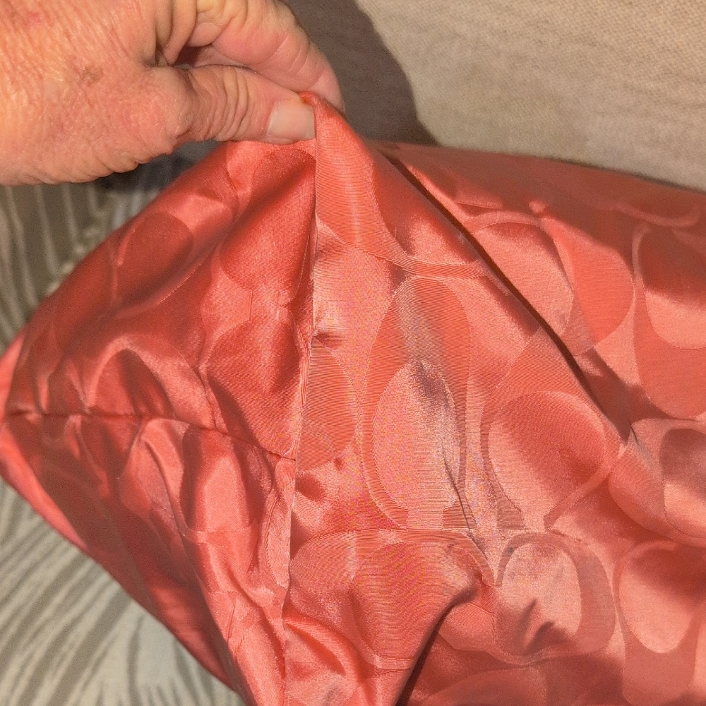 Coach Getaway Nylon Sig Packable Weekender Tote - Coral Pink - Picture 9 of 16